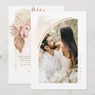 Cartão De Agradecimento Oásis Boho Casamento Foto Obrigado ID959