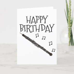 Cartão De Agradecimento Oboe Birthday Card Woodwind Musical
