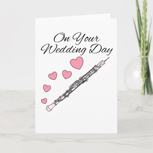 Cartão De Agradecimento Oboe Weding Card Oboist Woodwind Musical (Frente)