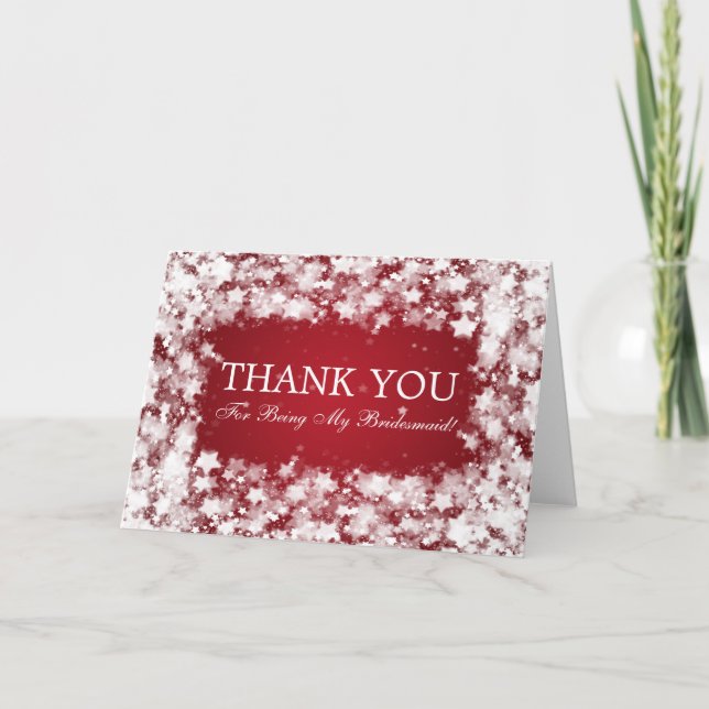 Cartão De Agradecimento Obrigada Acompanhante Estrelas Deslumbrantes Verme (Frente)