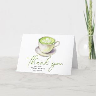 Cartão De Agradecimento Obrigada chá de noiva Matcha Tea