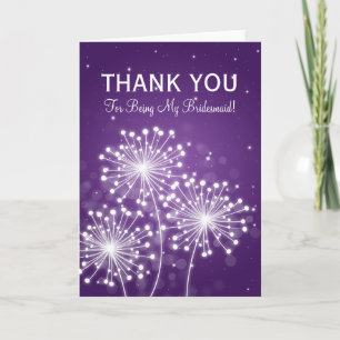 Cartão De Agradecimento Obrigada Madrinha Summer Sparkle Roxo