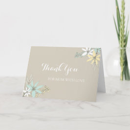 Cartão De Agradecimento Obrigada Mãe no Dia do Casamento Floral Rústico de