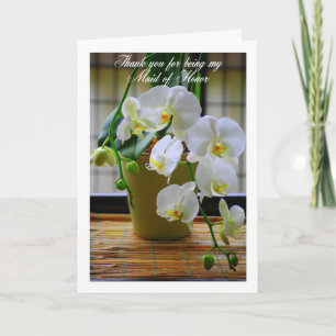 Cartão De Agradecimento Obrigada por Ser Minha Dama de Honra? Orquídea Bra
