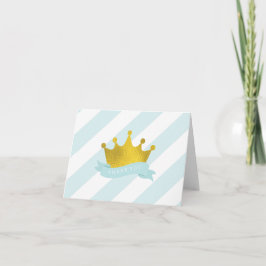 Cartão De Agradecimento Obrigada Princesa Verde e Dourado