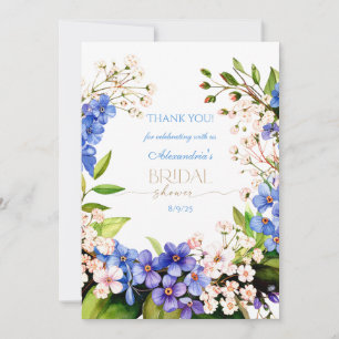 Cartão De Agradecimento Obrigada Something Blue: Baby’s Breath & Flax