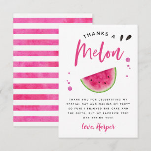 Cartão De Agradecimento Obrigada Um Melão Melão Rosa de Aniversário