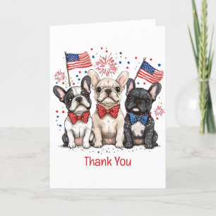 Cartão De Agradecimento Obrigado 4 De Julho Buldog Francês