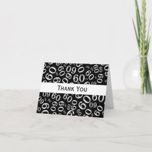 Cartão De Agradecimento Obrigado 60º Aniversário Padrão Preto/Branco