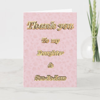 Cartão De Agradecimento Obrigado à apreciação da filha e do genro