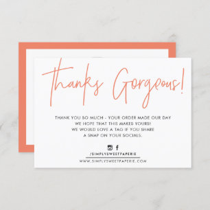 Cartão De Agradecimento OBRIGADO A INSERIR a laranja moderna do biro busin