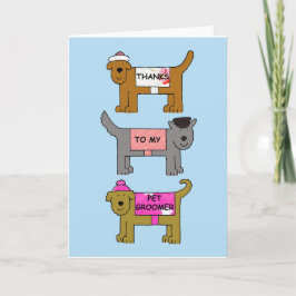 Cartão De Agradecimento Obrigado a Pet Groomer Cartoon Dogs