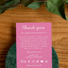 Cartão De Agradecimento Obrigado à placa do cliente