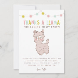 Cartão De Agradecimento Obrigado a um Llama Fofinho Aniversário Festa das 