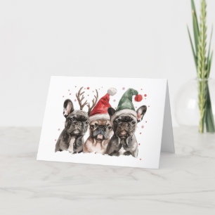 Cartão De Agradecimento Obrigado A Você O Bulldog Francês Reindeer Cães De