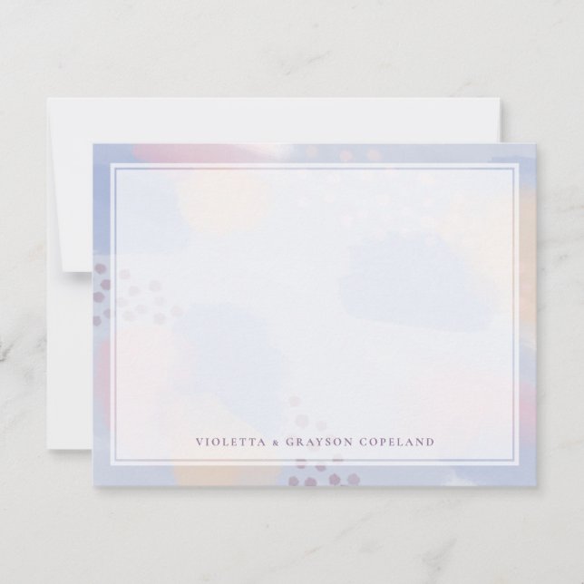 Cartão De Agradecimento Obrigado Abstrato de Arte Azul (Frente)