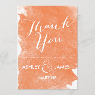 CARTÃO DE AGRADECIMENTO OBRIGADO ALARANJADO CHIQUE DA AGUARELA VOCÊ