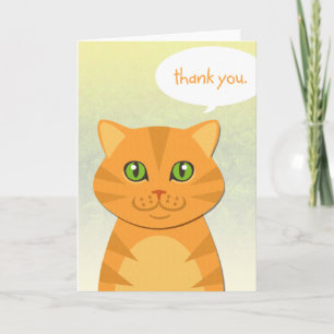 Cartão De Agradecimento Obrigado alaranjado do gato malhado do gato bonito