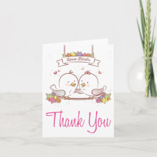 Cartão De Agradecimento Obrigado Amantes De Casamento Rosa E Castanho
