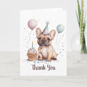 Cartão De Agradecimento Obrigado Aniversário Bulldog Francês