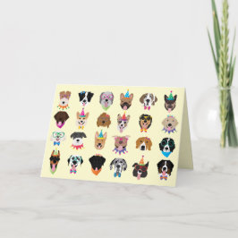 Cartão De Agradecimento Obrigado Aniversário Cachorro Enfrenta Animais Paw
