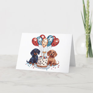 Cartão De Agradecimento Obrigado Aniversário Dachshund Dogs