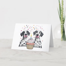 Cartão De Agradecimento Obrigado Aniversário Grande Cupcake De Cães Dane