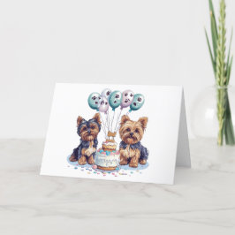 Cartão De Agradecimento Obrigado Aniversário Yorkie Dog