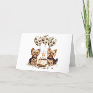Cartão De Agradecimento Obrigado Aniversário Yorkie Dog