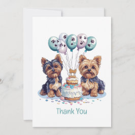 Cartão De Agradecimento Obrigado Aniversário Yorkie Dog