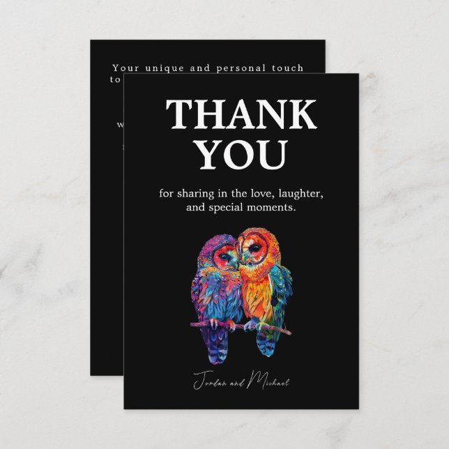 Cartão De Agradecimento 🌈 Obrigado ao casamento LGBTQ da Unidade Eterna (Frente/Verso)