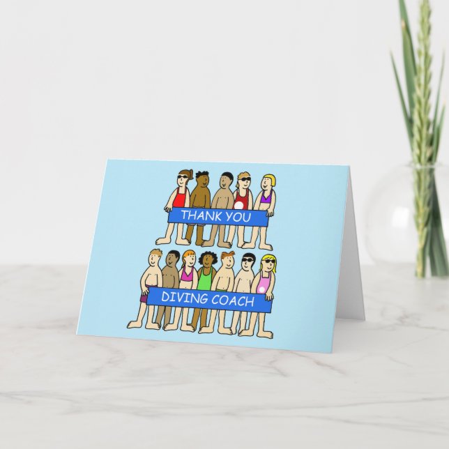 Cartão De Agradecimento Obrigado ao treinador de mergulho (Frente)