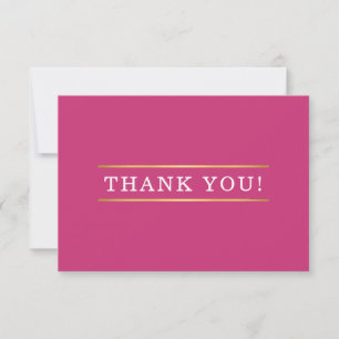 Cartão De Agradecimento OBRIGADO aos detalhes modernos de ouro branco rosa