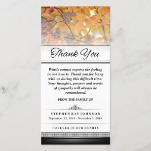 Cartão De Agradecimento Obrigado as folhas que de outono Dourados as