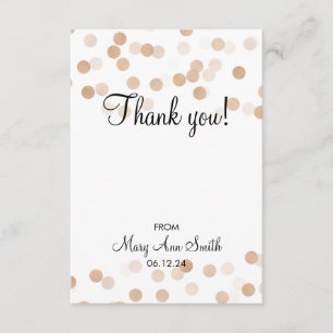 Cartão De Agradecimento Obrigado as luzes de cobre do brilho da folha do