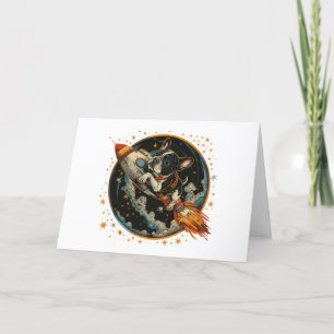 Cartão De Agradecimento Obrigado Astronauta do Bulldog Francês