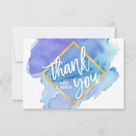 Cartão De Agradecimento OBRIGADO azul de turquesa da cerceta da aguarela