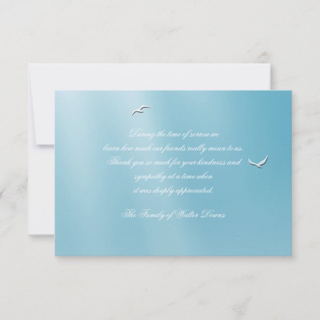 Cartão De Agradecimento Obrigado azul do falecimento do céu você Notecard (Frente)