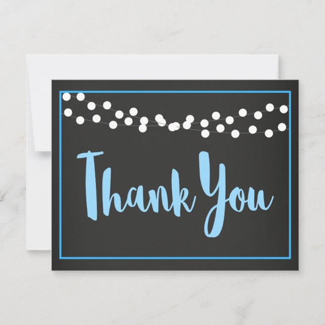 Cartão De Agradecimento Obrigado azul do quadro você cerveja do bebê do (Frente)