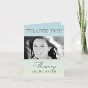 Cartão De Agradecimento Obrigado azul Pastel da simpatia da foto de Ombré