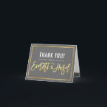 Cartão De Agradecimento OBRIGADO bar mitzvah, caligrafia moderna do nome d<br><div class="desc">ORDEM PERSONALIZADA para Emily *** Efeito de folha de ouro falsa - impresso em amarelos e acastanhado por um efeito de folha de alumínio *** Um design moderno e simples para a Configuração de um CARTÕES DE AGRADECIMENTOS como modelo é simples para você adicionar seus próprios detalhes ou clicar no...</div>