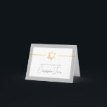 Cartão De Agradecimento OBRIGADO bar mitzvah cinza de estrelas judaicas de<br><div class="desc">[ NOTA - O EFEITO DOURADO É UMA IMAGEM IMPRESSA ] Um design moderno e simples para a Configuração do CARTÕES DE AGRADECIMENTOS como modelo, é simples adicionar seus próprios detalhes ou clicar no botão Tamanho e você pode adicionar ou alterar texto, fontes, tamanhos personalizados etc., DICA: 1. Para redimensionar/reposicionar...</div>