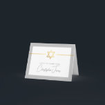 Cartão De Agradecimento OBRIGADO bar mitzvah cinza de estrelas judaicas de<br><div class="desc">[ NOTA - O EFEITO DOURADO É UMA IMAGEM IMPRESSA ] Um design moderno e simples para a Configuração do CARTÕES DE AGRADECIMENTOS como modelo, é simples adicionar seus próprios detalhes ou clicar no botão Tamanho e você pode adicionar ou alterar texto, fontes, tamanhos personalizados etc., DICA: 1. Para redimensionar/reposicionar...</div>