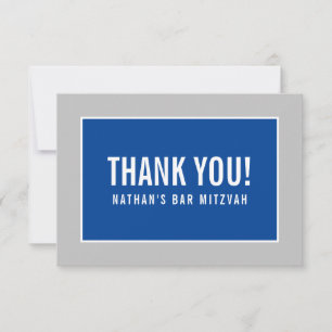 Cartão De Agradecimento OBRIGADO BAR MITZVAH, cinza moderna minimalista az