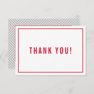 Cartão De Agradecimento OBRIGADO BAR MITZVAH, cinza vermelha simples moder