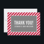 Cartão De Agradecimento OBRIGADO BAR MITZVAH cinza vermelho simples<br><div class="desc">por kat massard >> https://linktr.ee/simplysweetpaperie <<< Uma maneira simples e na moda para dizer obrigado ao seu convidado por participar do seu evento. Configurar como um modelo é simples para você adicionar seus próprios detalhes, ou apertar o botão personalizar e você pode adicionar ou alterar texto, fontes, tamanhos, etc., DICA:...</div>