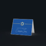 Cartão De Agradecimento OBRIGADO bar mitzvah, estrela de ouro moderna, azu<br><div class="desc">[ NOTA - O EFEITO DOURADO É UMA IMAGEM IMPRESSA ] Um design moderno e simples para a Configuração do CARTÕES DE AGRADECIMENTOS como modelo, é simples adicionar seus próprios detalhes ou clicar no botão Tamanho e você pode adicionar ou alterar texto, fontes, tamanhos personalizados etc., DICA: 1. Para redimensionar/reposicionar...</div>