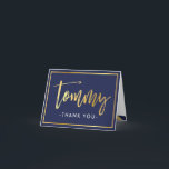 Cartão De Agradecimento OBRIGADO bar mitzvah gold tommy marinho blue<br><div class="desc">*** CONTATE-ME para obter um nome dourado personalizado como "tommy" Um design moderno e simples para uma Configuração de CARTÕES DE AGRADECIMENTOS como modelo, é simples adicionar seus próprios detalhes ou clicar no botão personalizar e você pode adicionar ou alterar texto, fontes, tamanhos etc. DICA: 1. Para redimensionar/reposicionar a imagem/foto,...</div>