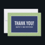 Cartão De Agradecimento OBRIGADO BAR MITZVAH marinho geométrico verde mode<br><div class="desc">por kat massard >> https://linktr.ee/simplysweetpaperie <<< Uma maneira simples e na moda para dizer obrigado ao seu convidado por participar do seu evento. Configurar como um modelo é simples para você adicionar seus próprios detalhes, ou apertar o botão personalizar e você pode adicionar ou alterar texto, fontes, tamanhos, etc., DICA:...</div>