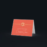 Cartão De Agradecimento OBRIGADO bar mitzvah moderna estrela judaica laran<br><div class="desc">[ NOTA - O EFEITO DOURADO É UMA IMAGEM IMPRESSA ] Um design moderno e simples para a Configuração do CARTÕES DE AGRADECIMENTOS como modelo, é simples adicionar seus próprios detalhes ou clicar no botão Tamanho e você pode adicionar ou alterar texto, fontes, tamanhos personalizados etc., DICA: 1. Para redimensionar/reposicionar...</div>